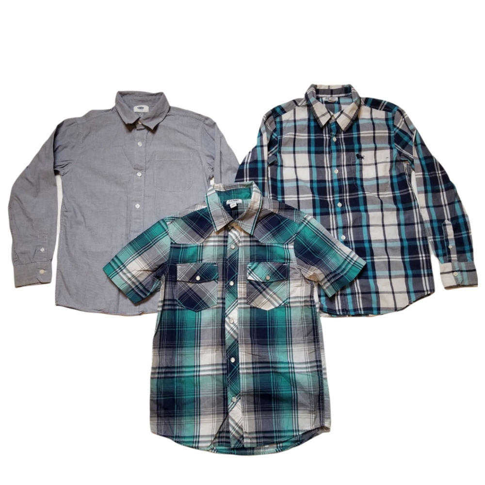 Old Navy Buttoned Up Shirts Bundle Boy's Size L 10-12 - Picture 1 of 16
